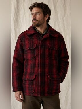 VTG Woolrich Mackinaw Red Plaid Wool Hunting Jacket 503 Men’s Sz 44‎ Made In USA